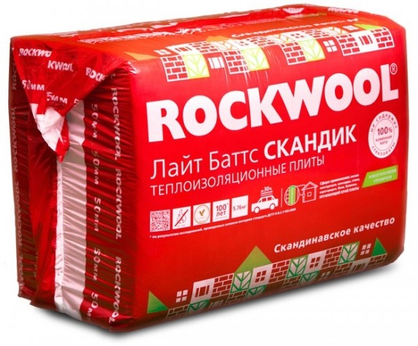 Утеплитель Rockwool лайт баттс Скандик 600*800*100мм